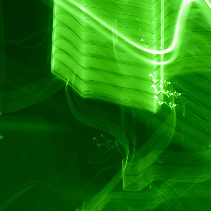 Grüne Lichspiele mit digitaler Anmutung