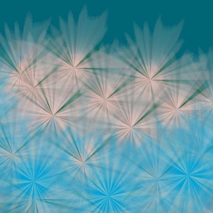 Grafische Visualisierung von Forschungsdaten, sternförmige Struktur in blau-hellrosa